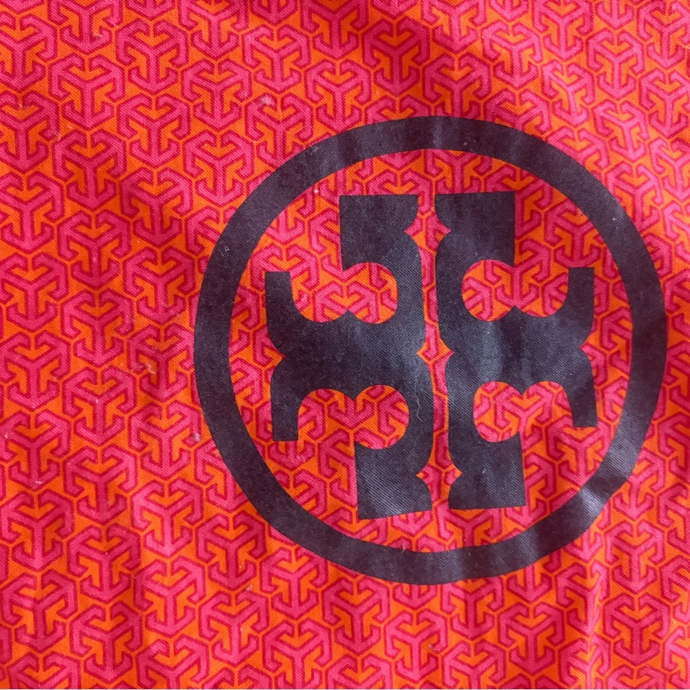 Tory Burch Pink and Orange Geometric Fabric dust bag 20x20